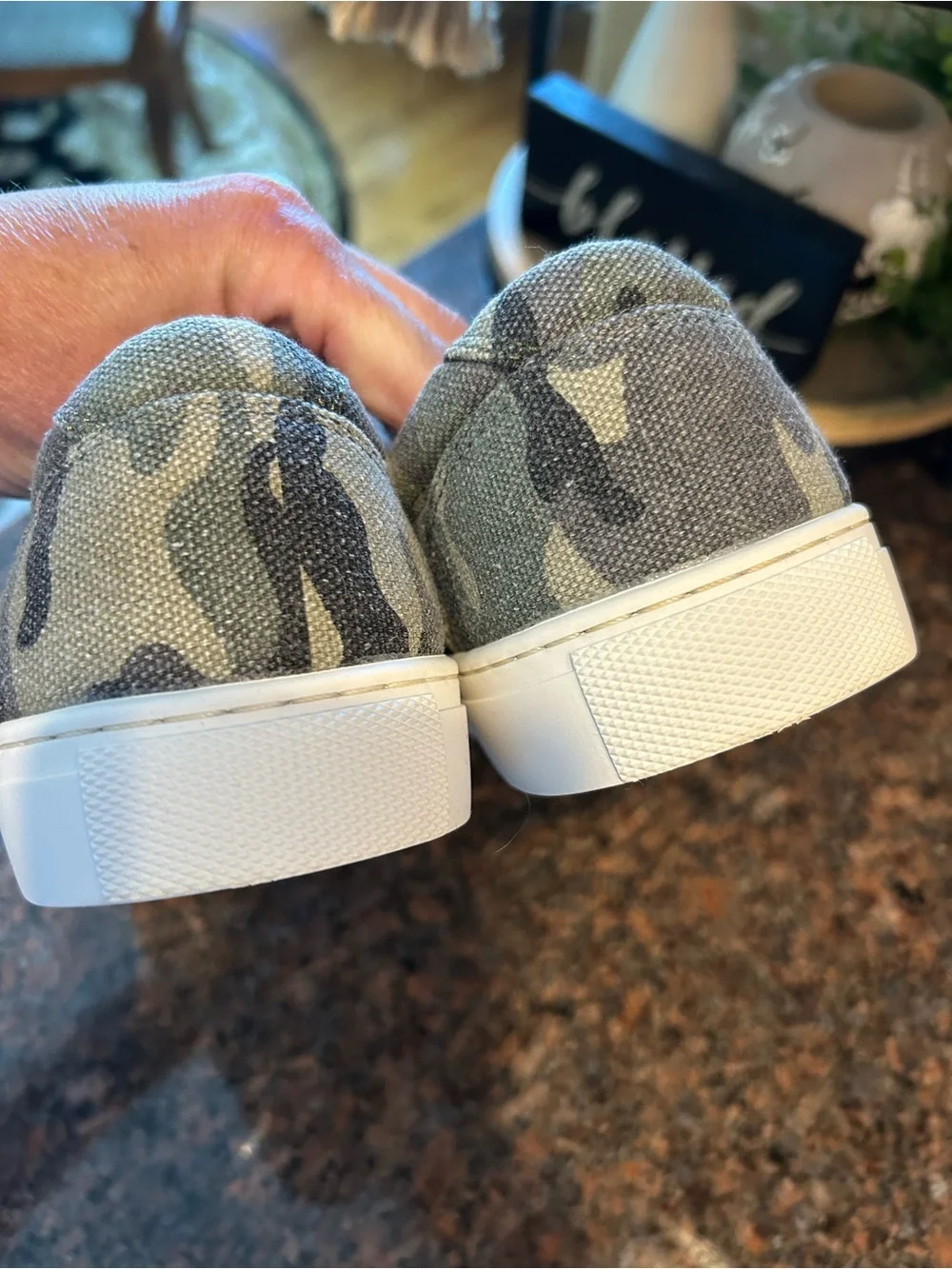 J.Crew Camo Canvas Slip on Sneakers  (size9.5)EUC